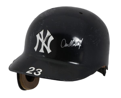 Don Mattingly Game Worn and Signed New York Yankees Batting Helmet